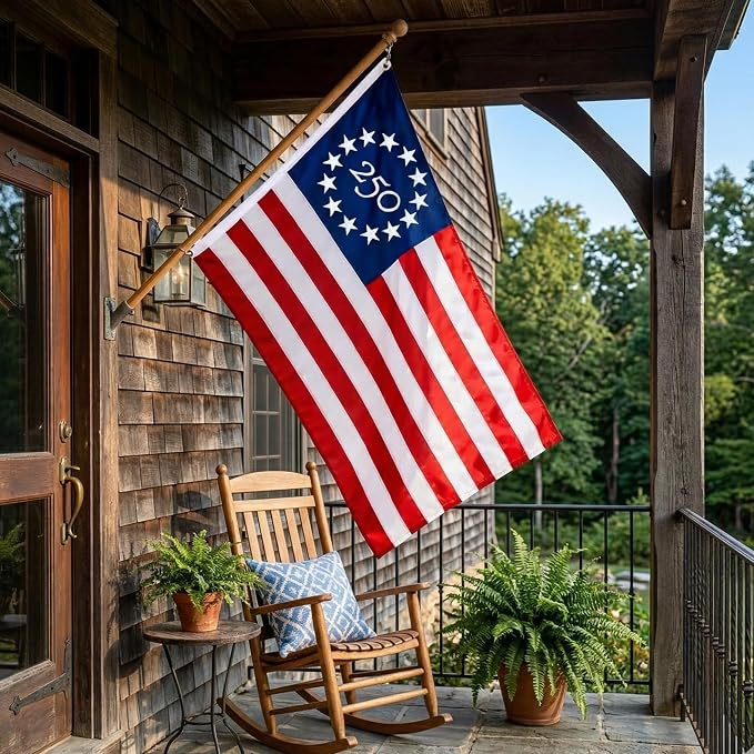USA 250 Year Anniversary Flag 3x5 Ft – 1776-2026 United States Semiquincentennial Outdoor Banner – 250th America Birthday Celebration Decor (Printed Poly)