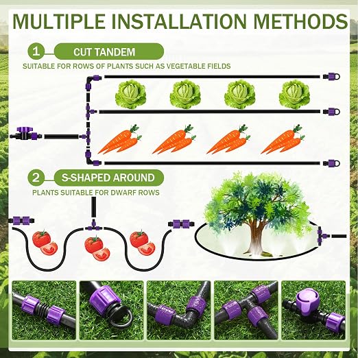 Tondiamo 1000' 5/8 Inch Drip Tape Irrigation Tubing Kit 16 Mil 6" Spacing Garden Hose Watering Tube Line Automatic Equipment for Garden Irrigation System Farms, Landscape, Lawn