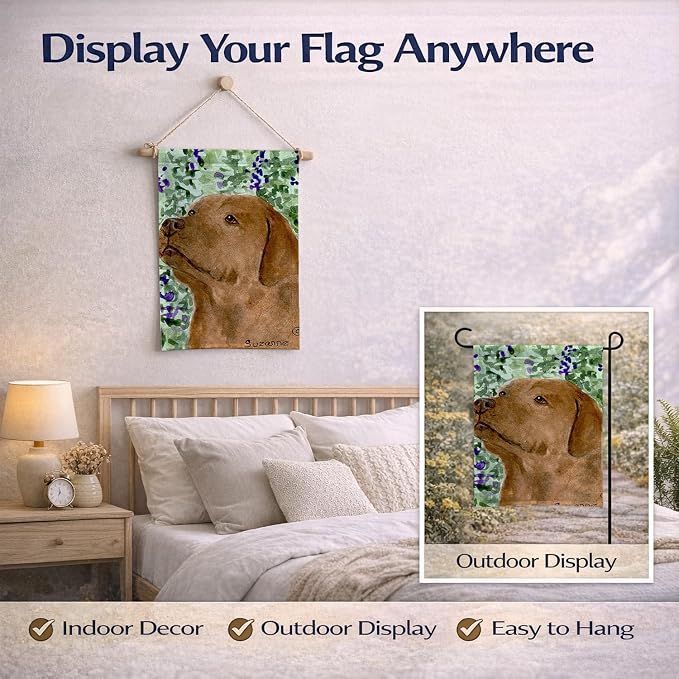 Caroline's Treasures SS8743GF Chocolate Labrador Garden Flag Mailbox Flag Decorative Yard Flag Banner Outside Patio Artwork Yard Flower Beds, Garden Size, Multicolor
