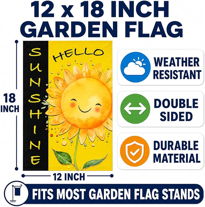 Seasonal Garden Flags Set of 10 for Outside, Yard Flags 12x18 inch Double Sided, Outdoor Small Garden Spring Summer with Anti-Wind Clip and Stopper, Holiday Lawn Decorative Decor Fall