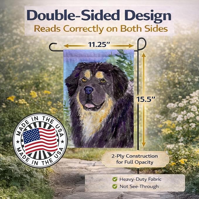 Caroline's Treasures SS8930GF Tibetan Mastiff Garden Flag Mailbox Flag Decorative Yard Flag Banner Outside Patio Artwork Yard Flower Beds, Garden Size, Multicolor