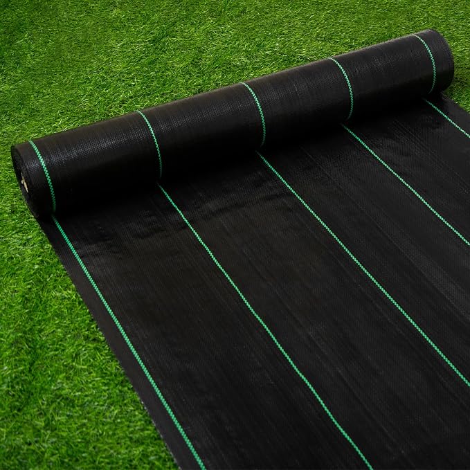 EXTRAEASY 3ft x 250ft Garden Weed Barrier Landscape Fabric,Weed Block Fabric Heavy Duty 3.2OZ,Woven Mulch for Landscaping Ground Cover Weed Control Fabric, Black Garden Bed Liner