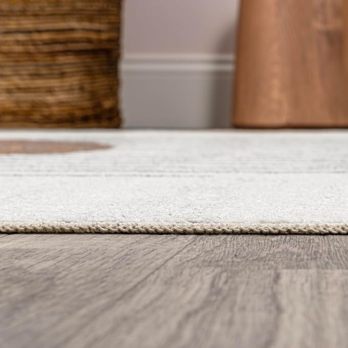 JONATHAN Y Machine Washable Cream/Terra Indoor Area Rug 4X6 ft, Kallax Geometric Modern Low-Pile for Living Room, Bedroom, Kitchen, Office, Easy-Cleaning, Pet-Friendly, Non-Shedding WSH311A-4