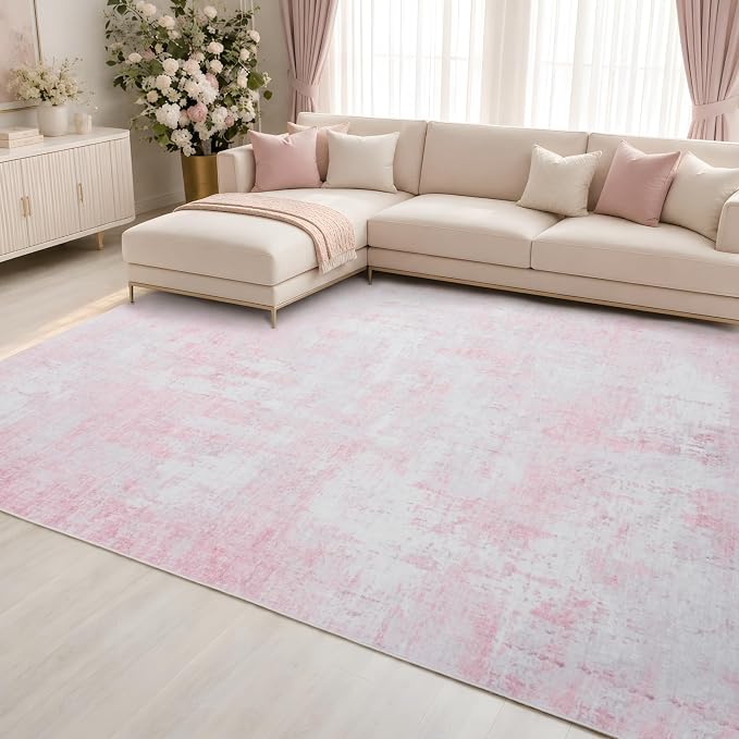 9x12 Area Rugs Washable Modern Abstract Living Room Bedroom Rug | Non Slip Soft Carpets Indoor Floor Stain Resistant Large Carpet for Bedroom Dining Room Farmhouse Nursery Home Office