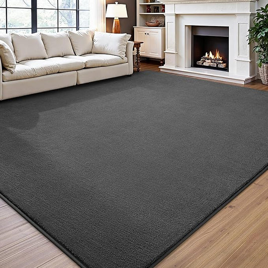 Vasofe 8x10 Large Rugs for Living Room Bedroom, Modern Washable Area Rug | Thickened Memory Foam Carpets, Minimalist Rug for Boys Room, Office, Playroom, Classroom, Soft, Non Slip Carpet, Grey