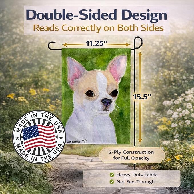 Caroline's Treasures SS8786GF Chihuahua Garden Flag Mailbox Flag Decorative Yard Flag Banner Outside Patio Artwork Yard Flower Beds, Garden Size, Multicolor