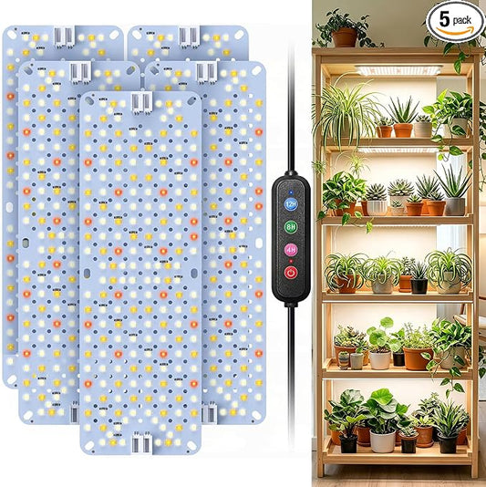SDOVUERC Full Spectrum 960 LEDs Grow Lights,60W Plant Grow Lights for Indoor Plants with Daisy Chain Function, Sunlike Spectrum,4/8/12/16/20H Timer for Seed Starting(Pack5)