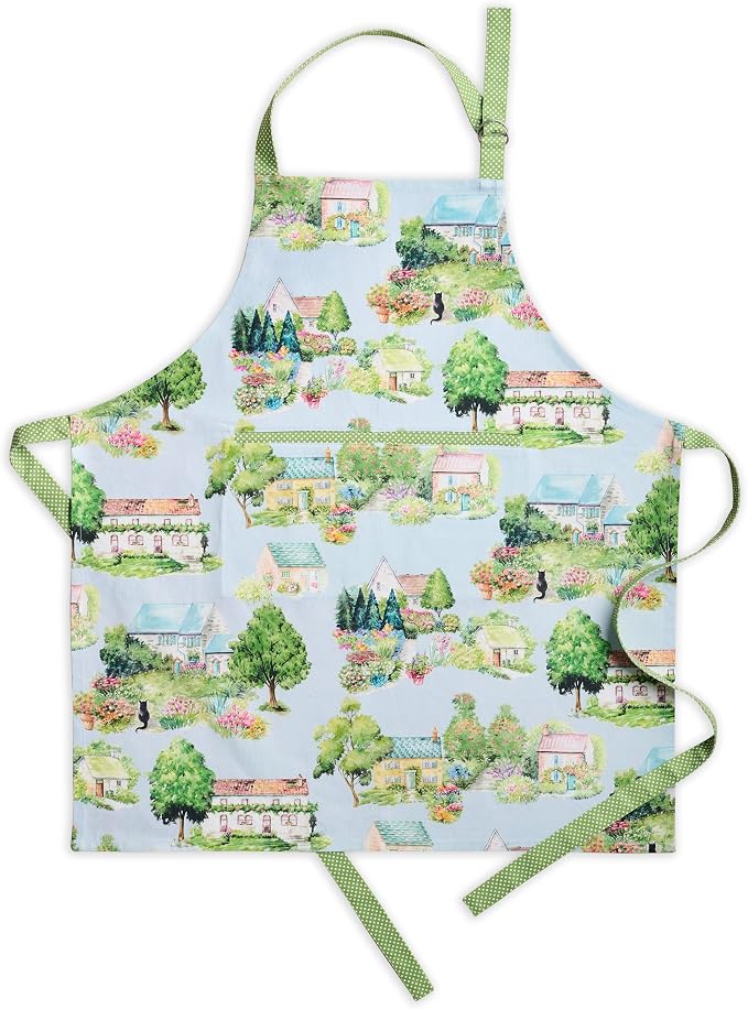 Maison d' Hermine Aprons for women with Pocket 100% Cotton (27.50"x31.50") | Adjustable Neck Strap & long ties Apron Men Chef Wedding Cooking Gardening Server Maid