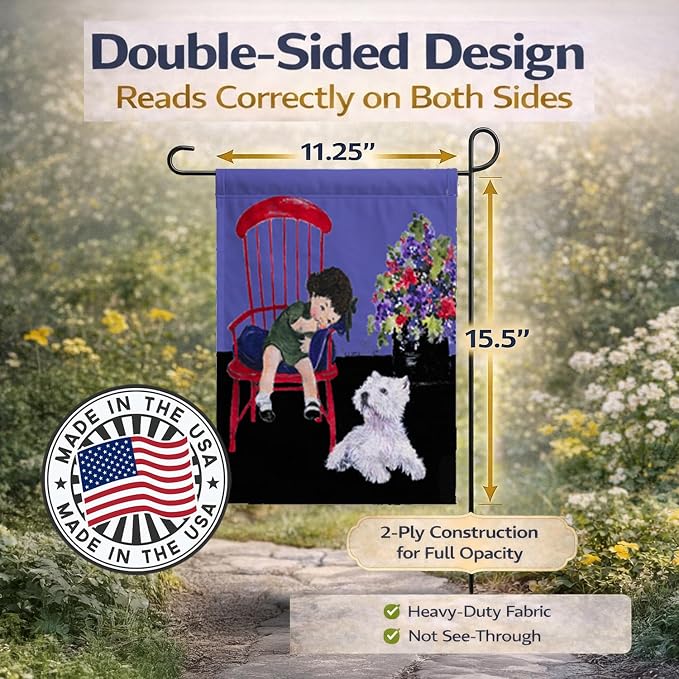 Caroline's Treasures SS8631GF Westie Garden Flag Mailbox Flag Decorative Yard Flag Banner Outside Patio Artwork Yard Flower Beds, Garden Size, Multicolor