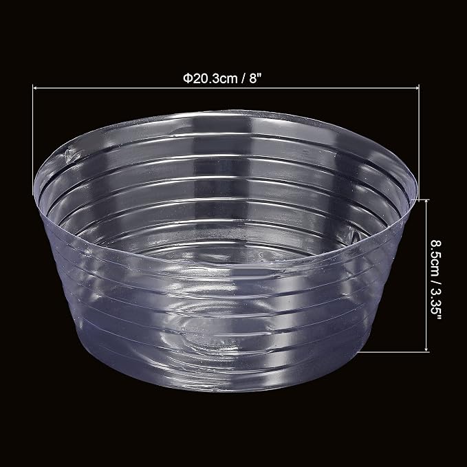MECCANIXITY Plant Pot Saucer 8 Inch Plastic Round Flower Drip Tray for Indoor Outdoor, Clear Pack of 20