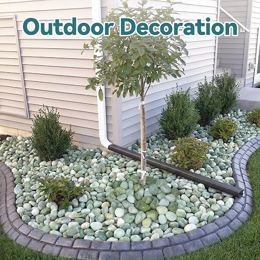 20lbs Jade Pebbles for Indoor Plants, 2-3 Inch Plant Rocks for Pots Indoor, Decorative Garden Rocks Outdoor Landscaping, Polished Natural Stone for Walkways, Yard, Vases, Crafts