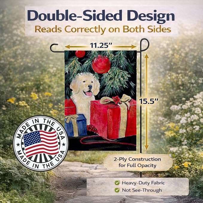 Caroline's Treasures SS8578GF Golden Retriever Garden Flag Mailbox Flag Decorative Yard Flag Banner Outside Patio Artwork Yard Flower Beds, Garden Size, Multicolor