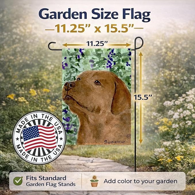 Caroline's Treasures SS8743GF Chocolate Labrador Garden Flag Mailbox Flag Decorative Yard Flag Banner Outside Patio Artwork Yard Flower Beds, Garden Size, Multicolor