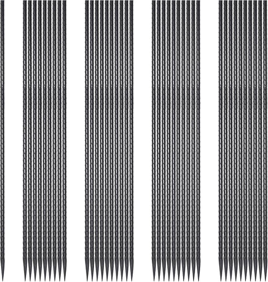 Rebar Stakes 24 Inch Straight Metal Spikes (40pcs) Ground Anchors | 1/4 Inch Diameter Concrete Form Stakes with Chisel Point End for Plant Support, Garden Border, Landscape Edging