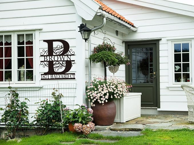 Custom Metal Address Sign, Address House Sign with Last Name,Metal House Numbers, Street House Number Sign, Personalized House Numbers, Address Plaques for House Numbers(13''-40")
