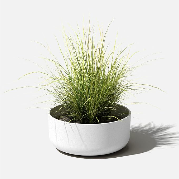 Veradek Mason Series Kona Bowl Planter - Round Planter for Indoor or Outdoor Tabletop/Balcony | Durable Plastic-Stone Composite Material | Modern Décor for Flowers, Succulents, Small Plants
