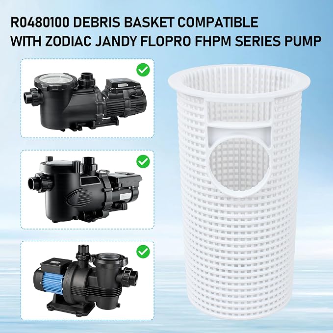 NyxVeil R0480100 for Jandy Pool Pump Filter Basket | Compatible with Jandy FloPro FHPM FHPF pumps, anti-corrosion, sturdy strainer trap for daily pool filtration