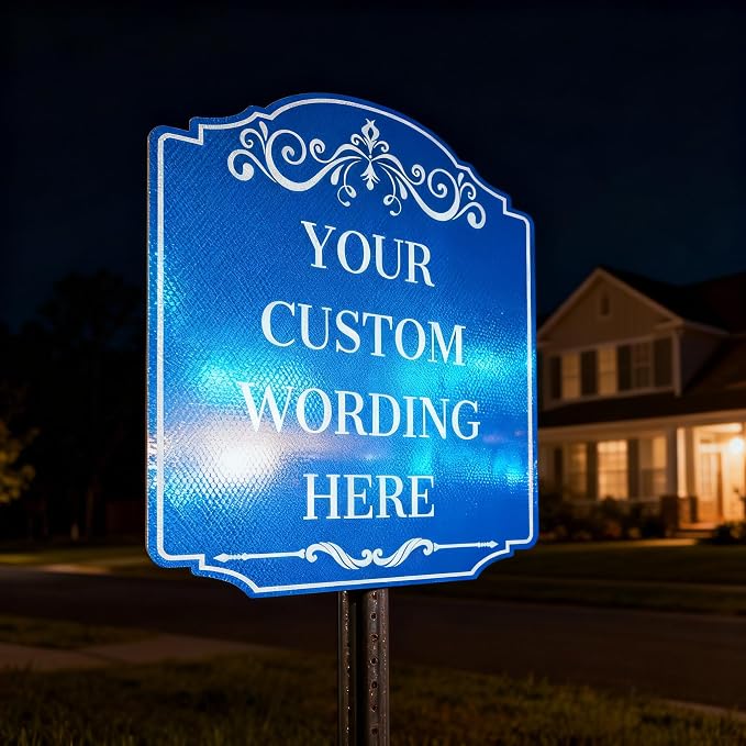 Custom Personalized Outdoor Sign - 24x24 Inch Metal Decorative Sign, 0.040 Thick Aluminum, Reflective Option, Rust-Proof Decor
