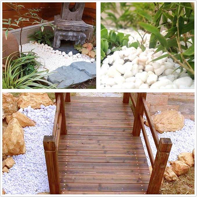 10 lb Natural Polished Decorative White Pebbles - Small Stones 3/8" Gravel Size,River Rocks Pebbles for Plants, Home DIY Decor,Aquarium Gravel,Vase Fillers,Fairy Garden,Landscaping Outdoor Stones