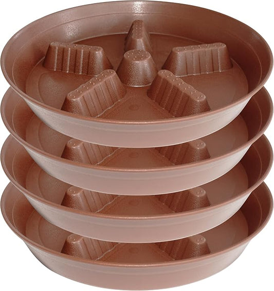 4 Pack Plant Saucer 12 inch, 8 10 14 17 inch, Plant Stand Plastic Plant Saucers for Indoors Outdoor, Heavy Duty Flower Saucers for Potted Plants, Pot Saucers for Plants, Grow Bags Saucers
