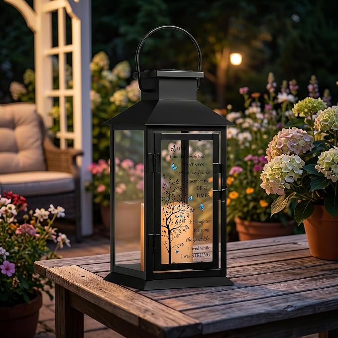 Solar Memorial Lantern Outdoor Waterproof, Sympathy Gifts for Loss of Loved One Mom Dad, Remembrance Grief Condolences Gift for Loss, in Memory of Loved One Gifts