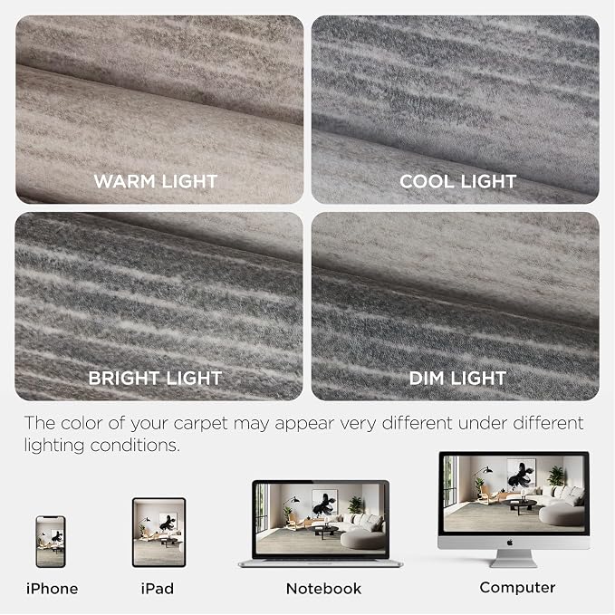 Joydeco 8x10 Area Rugs for Living Room, Washable Modern Abstract Non Slip Soft Rug, Low Pile Carpet for Bedroom, Dining Room, Home Office, Pet & Child Friendly, Beige & White & Dark Gray
