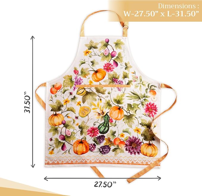 Maison d' Hermine Aprons for women with Pocket 100% Cotton (27.50"x31.50") | Adjustable Neck Strap & long ties Apron Men Chef Wedding Cooking Gardening Server Maid