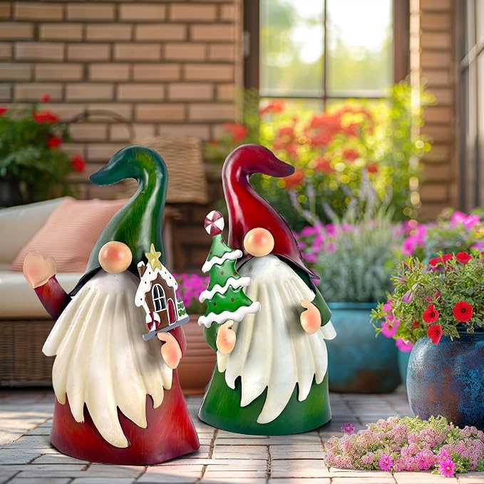 Outdoor Christmas Decorations Gnomes Decorative Garden Stakes, Unique Thanksgiving Gifts for Outside Garden Decor Yard Lawn Porch Party-18 Inch