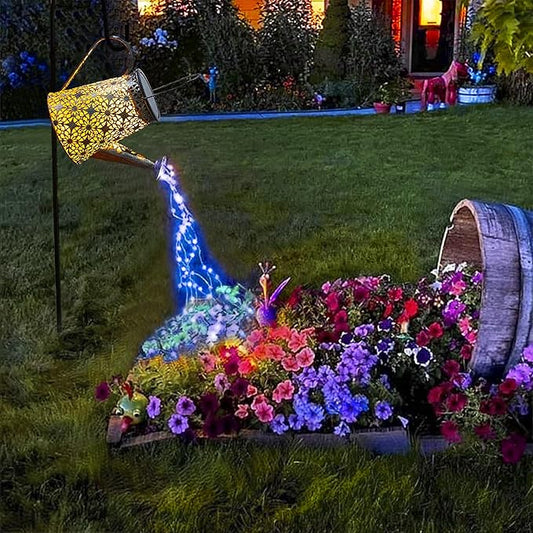 VOOKRY Solar Watering Can Lights, Large Retro Hanging Blue Solar Lights Outdoor Decorative Garden Decor Waterproof for Outside Patio Yard Porch Lawn Landscape, Gifts for Women Mom Grandma Birthday