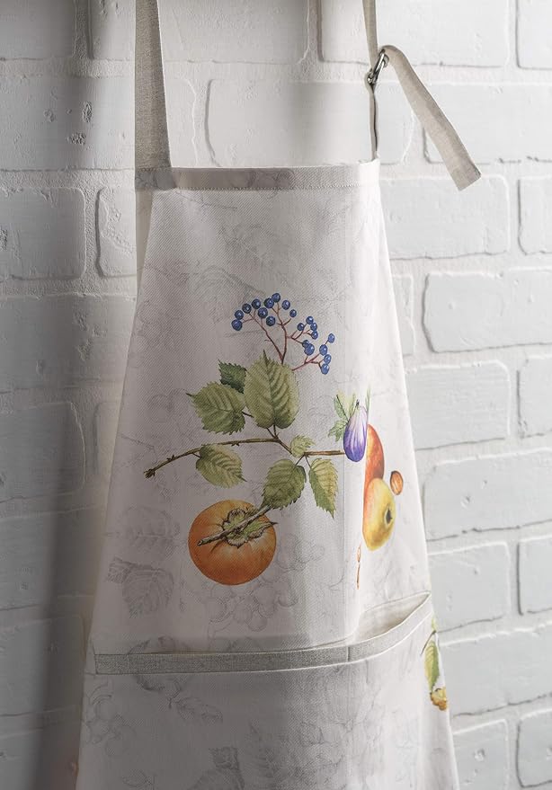 Maison d' Hermine Aprons for women with Pocket 100% Cotton (27.50"x31.50") | Adjustable Neck Strap & long ties Apron Men Chef Wedding Cooking Gardening Server Maid