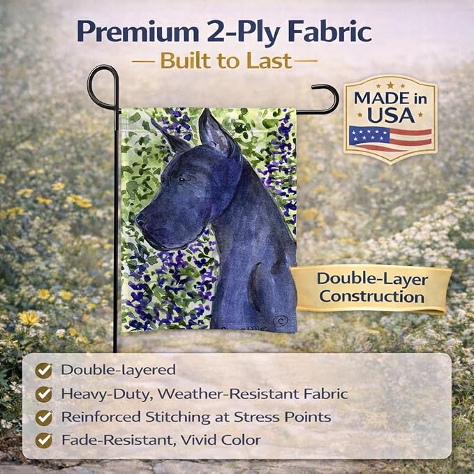 Caroline's Treasures SS8745GF Great Dane Garden Flag Mailbox Flag Decorative Yard Flag Banner Outside Patio Artwork Yard Flower Beds, Garden Size, Multicolor
