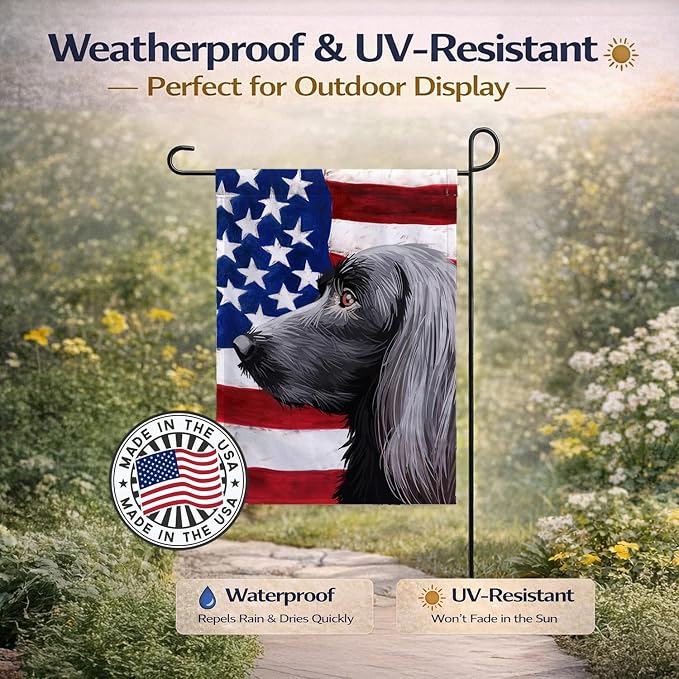 Caroline's Treasures CK6623GF Large Munsterlander Dog American Flag Garden Flag Mailbox Flag Decorative Yard Flag Banner Outside Patio Artwork Yard Flower Beds, Garden Size, Multicolor