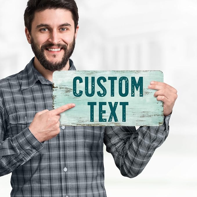 Custom Sign, Custom Street Sign, 11 Font Colors, 13 Font Styles, 4 Hole Options, 22 Sizes, 6x12 Inches, Rust Free DiBound, Fade Resistant, Made in USA by My Sign Center (Shabby Chic)