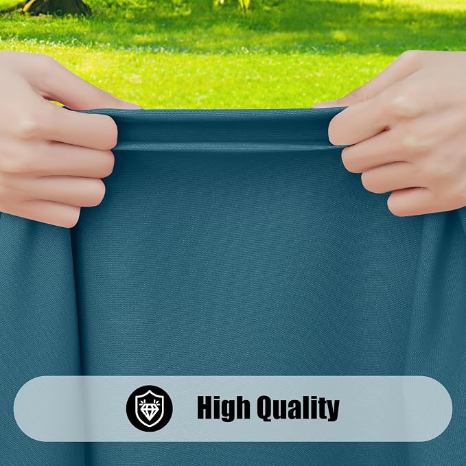 Smiry 6 Pack Rectangle Picnic Table Cloth, Waterproof Elastic Fitted Tablecloths, Washable Polyester Rectangular Patio Table Cover for Camping, Indoor and Outdoor (Peacock Blue, 30"x72")