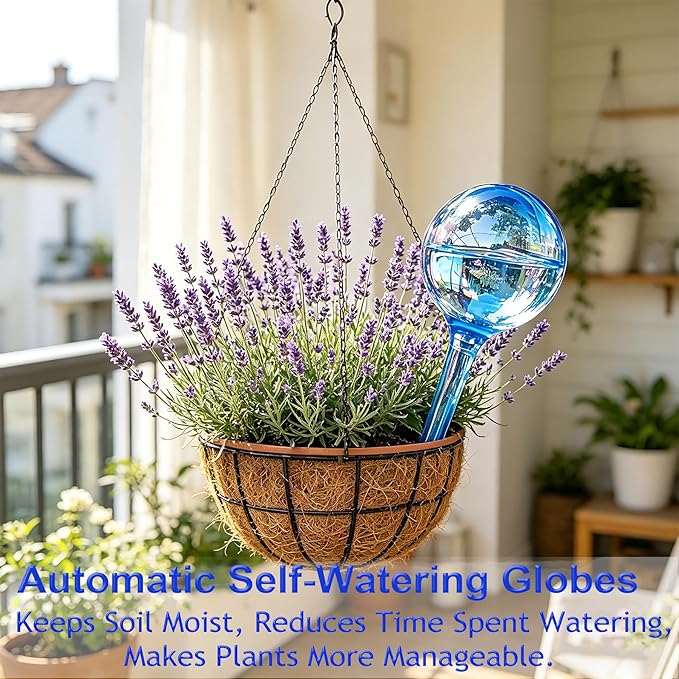 MOONSOUND 12pcs Plant Watering Globes - Automatic Plant Watering Bulbs for Indoor & Outdoor Potted Plants, Durable Plastic Garden Watering Devices