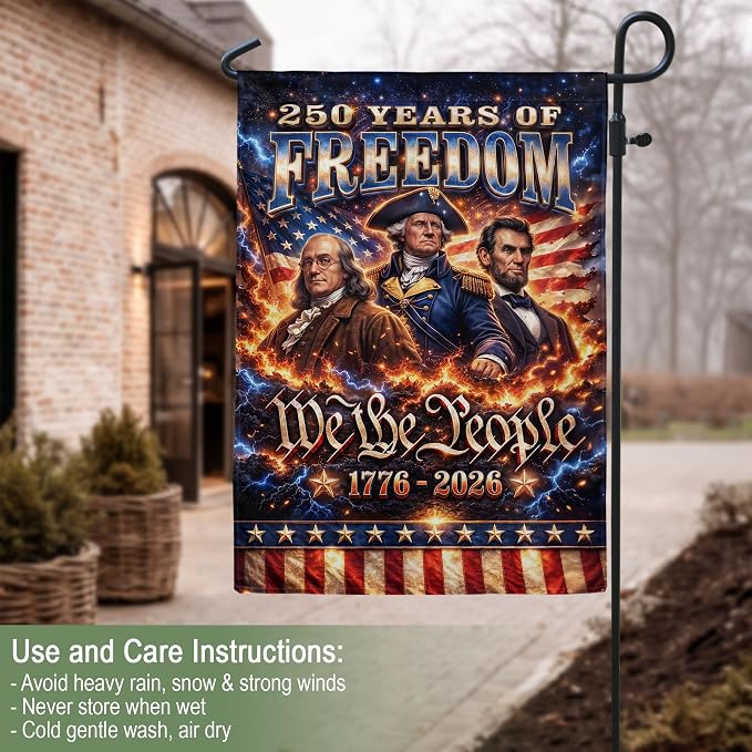 1776-2026 Commemorative, 250 Anniversary Usa Flag, 250th Anniversary Patriotic Design, We The People Flags, Doubleided Outdoor Yard Decoration For Independence Day 5 (12x18 Inch)