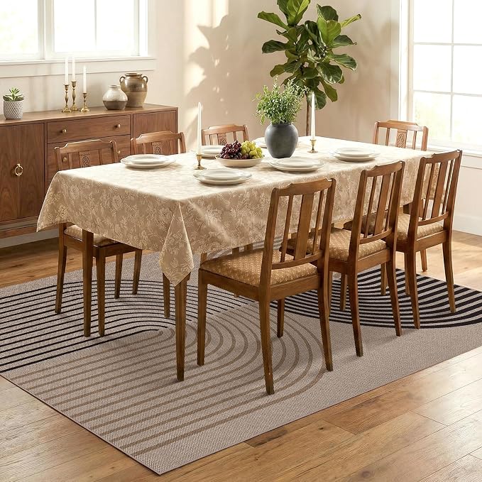 GarveeHome Modern Rainbow Easy Jute 4x6 Area Rug, Washable Rugs for Living Room Bedroom Kitchen Office, Non Slip Carpet for Entryway Backyard Sunroom