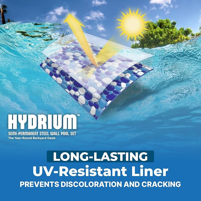 Bestway Hydrium 18' x 52" Steel Side Wall Above Ground Pool with Pump | Semi-Permanent All-Season Swimming Pool with Galvanized Steel Frame - Sand Filter Pump, Ladder, Cover, and Skimmer Included
