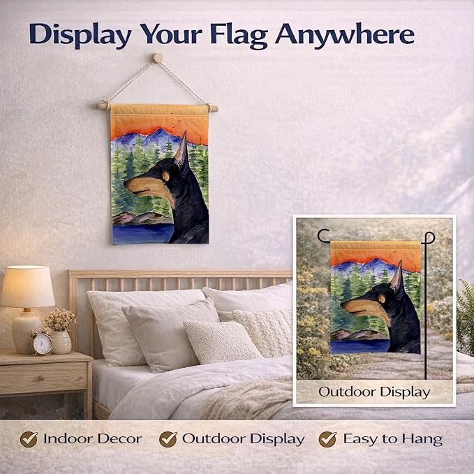 Caroline's Treasures SS8433GF Manchester Terrier Garden Flag Mailbox Flag Decorative Yard Flag Banner Outside Patio Artwork Yard Flower Beds, Garden Size, Multicolor