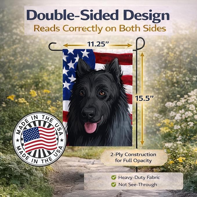 Caroline's Treasures CK6592GF King Shepherd American Flag Garden Flag Mailbox Flag Decorative Yard Flag Banner Outside Patio Artwork Yard Flower Beds, Garden Size, Multicolor