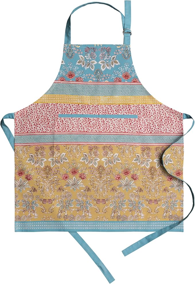 Maison d' Hermine Aprons for women with Pocket 100% Cotton (27.50"x31.50") | Adjustable Neck Strap & long ties Apron Men Chef Wedding Cooking Gardening Server Maid