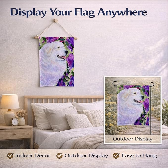 Caroline's Treasures SS8474GF Great Pyrenees Garden Flag Mailbox Flag Decorative Yard Flag Banner Outside Patio Artwork Yard Flower Beds, Garden Size, Multicolor