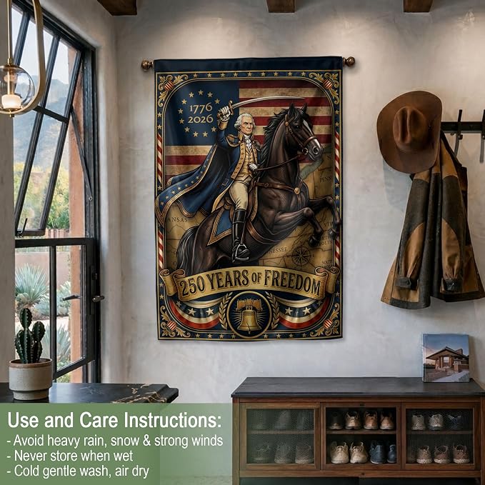 250 Years Of Freedom Flag, 250th Anniversary Usa Commemorative Flags, American 250th Anniversary Patriotic Design, 1776-2026 Commemorative Banner, Garden Flags For Outside, Front And Back Print 1 (30x40 Inch)