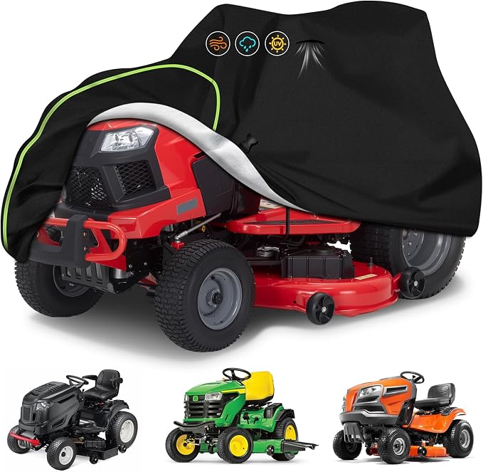 Riding Lawn Mower Cover-Heavy-Duty 420D Waterproof Lawn Covers, with Cotton Lined Oxford Fabric & Air Vents, Universal Fit for Toro TimeCutter, John Deere, Cub Cadet, Husqvarna