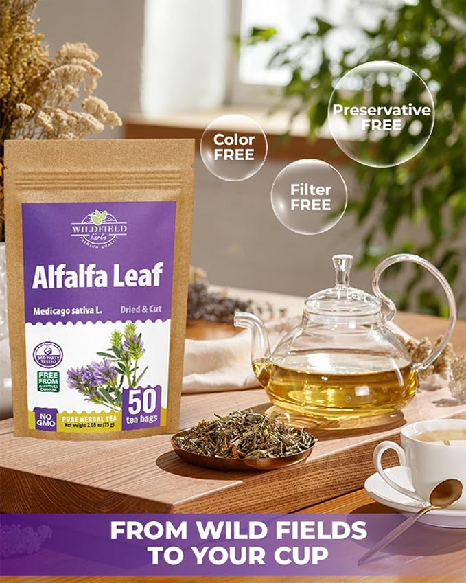 50 Bags Alfalfa Leaf Alfalfa Herb Tea (Medicago Sativa) - 24 Count 2g Tea Bags