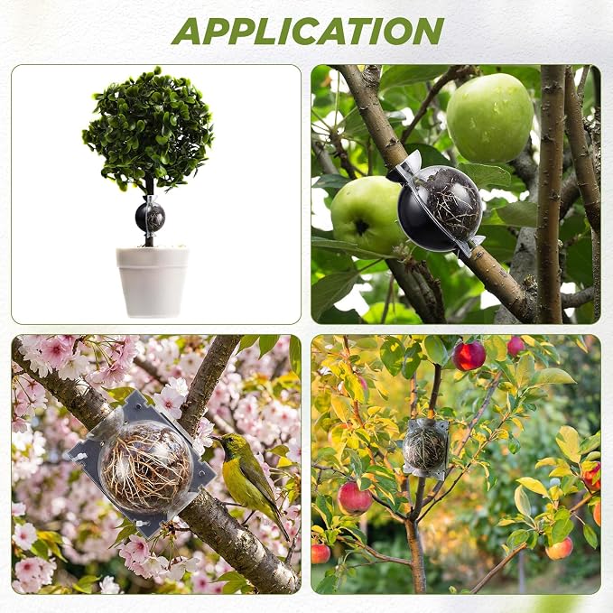 50 Pcs Air Layering Propagation Kit with Zip Ties Tree Grafting Kit Medium Reusable Half Black Half Transparent Grafting Ball Plant Rooting Graft Box for Fruit Graft Fast Propagation Plants