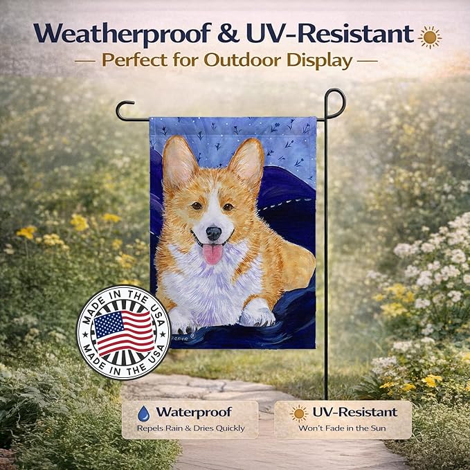Caroline's Treasures SS8414GF Corgi Garden Flag Mailbox Flag Decorative Yard Flag Banner Outside Patio Artwork Yard Flower Beds, Garden Size, Multicolor