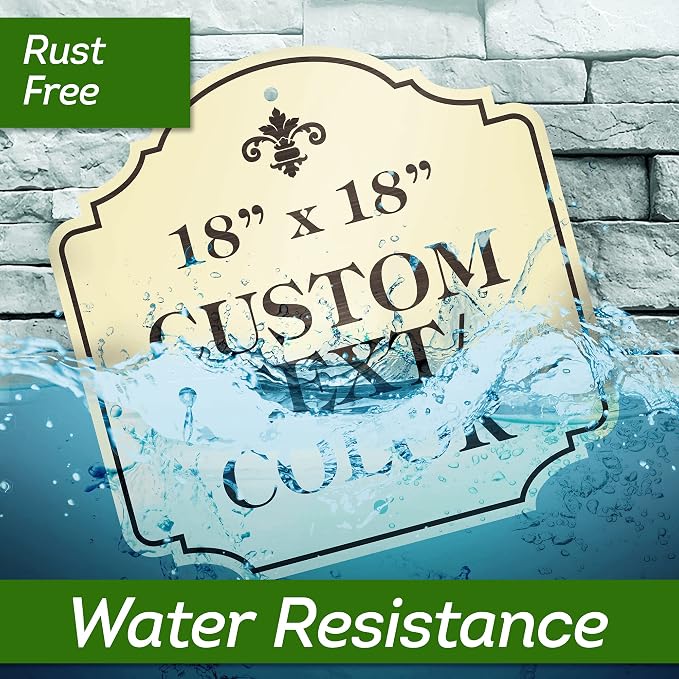 Custom Sign, Customized for Outdoor/Indoor Use, Personalized Designer Style Sign, 18x18 Inch, 24 Colors, Rust-Free Thick AlumaBond - Made by: My Sign Center, USA (Florolex II - Contour)