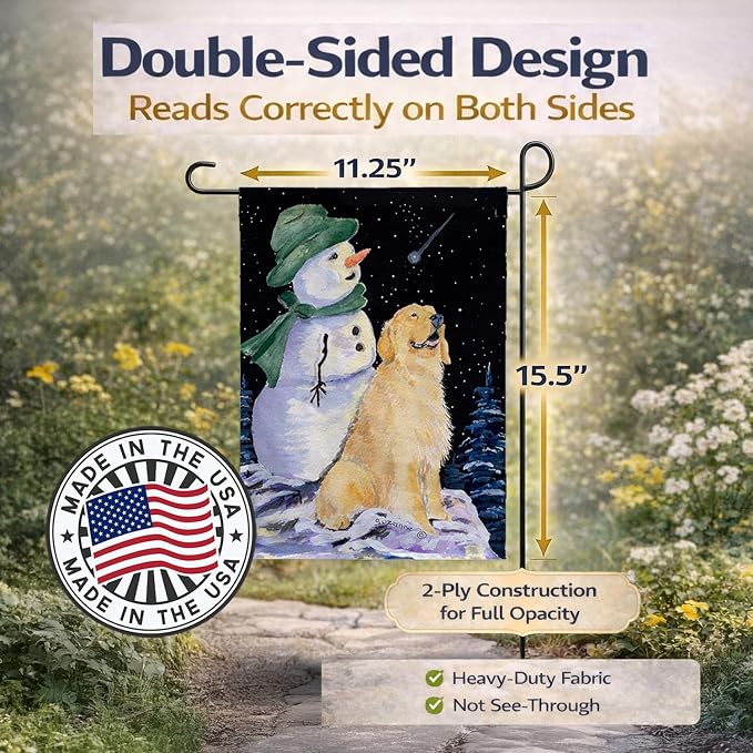 Caroline's Treasures SS8577GF Golden Retriever Garden Flag Mailbox Flag Decorative Yard Flag Banner Outside Patio Artwork Yard Flower Beds, Garden Size, Multicolor