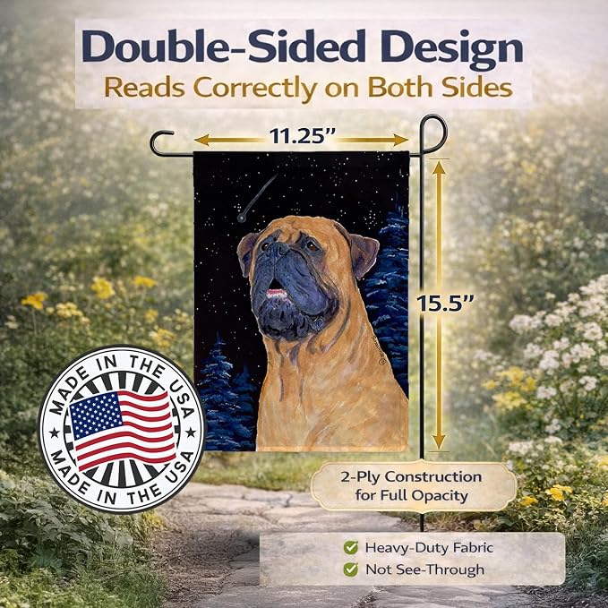 Caroline's Treasures SS8672GF Bullmastiff Garden Flag Mailbox Flag Decorative Yard Flag Banner Outside Patio Artwork Yard Flower Beds, Garden Size, Multicolor